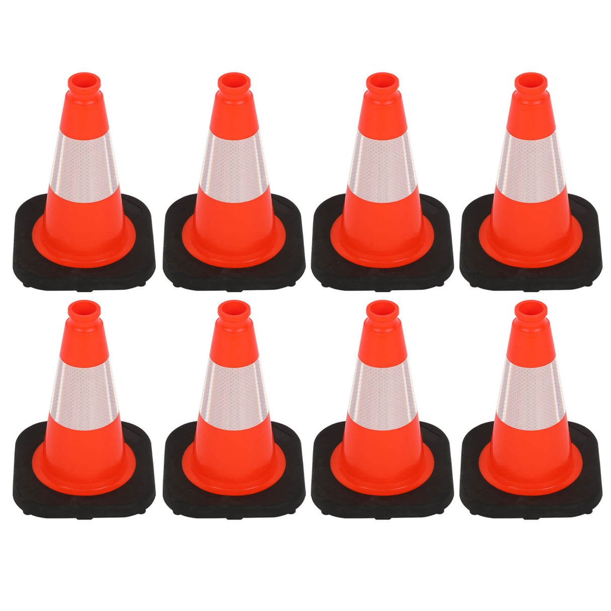 Heavy-Duty Traffic Cones 12/18/28/36 Inch, PVC Safety Cone with Reflective Stripe