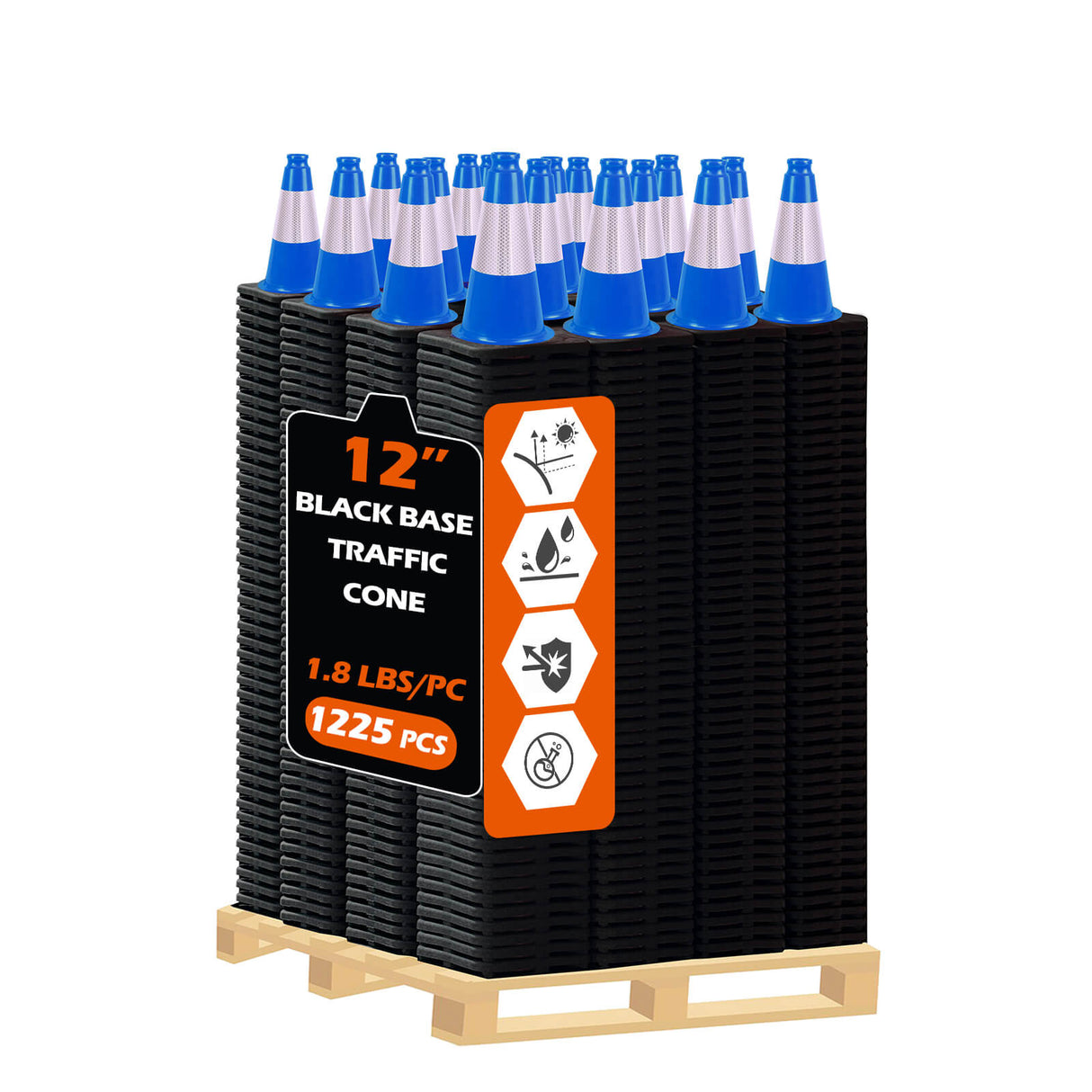 Light Weight Black Base Economy Traffic Cones