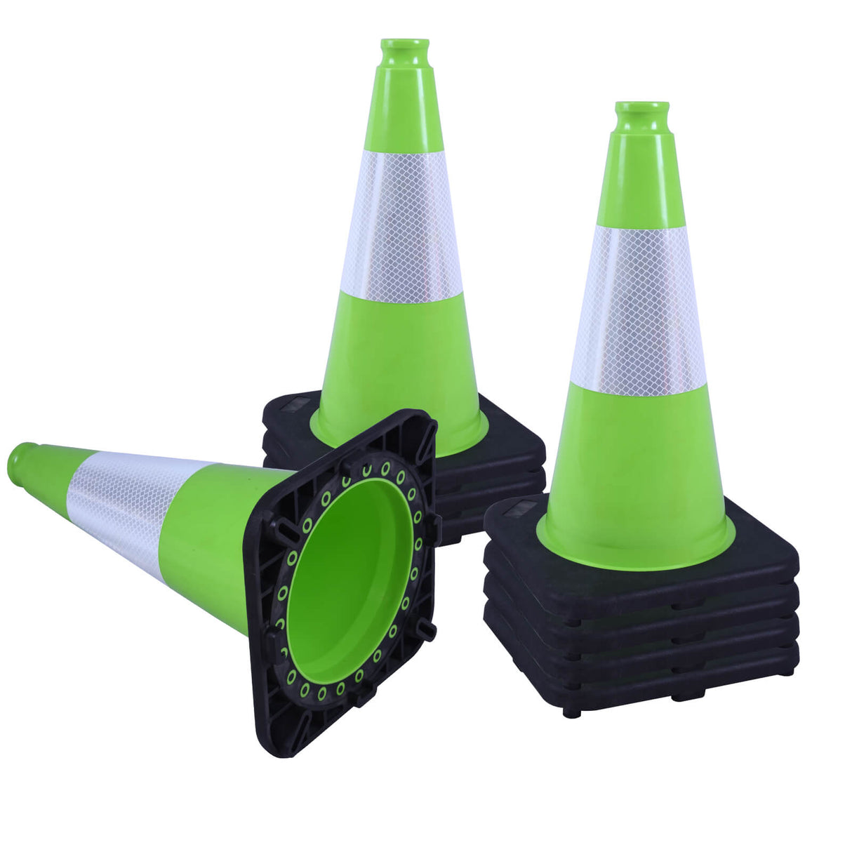 Heavy-Duty Traffic Cones 12/18/28/36 Inch, PVC Safety Cone with Reflective Stripe