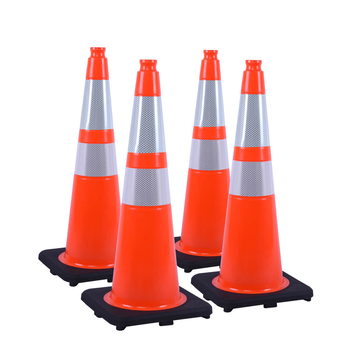 Heavy-Duty Traffic Cones 12/18/28/36 Inch, PVC Safety Cone with Reflective Stripe