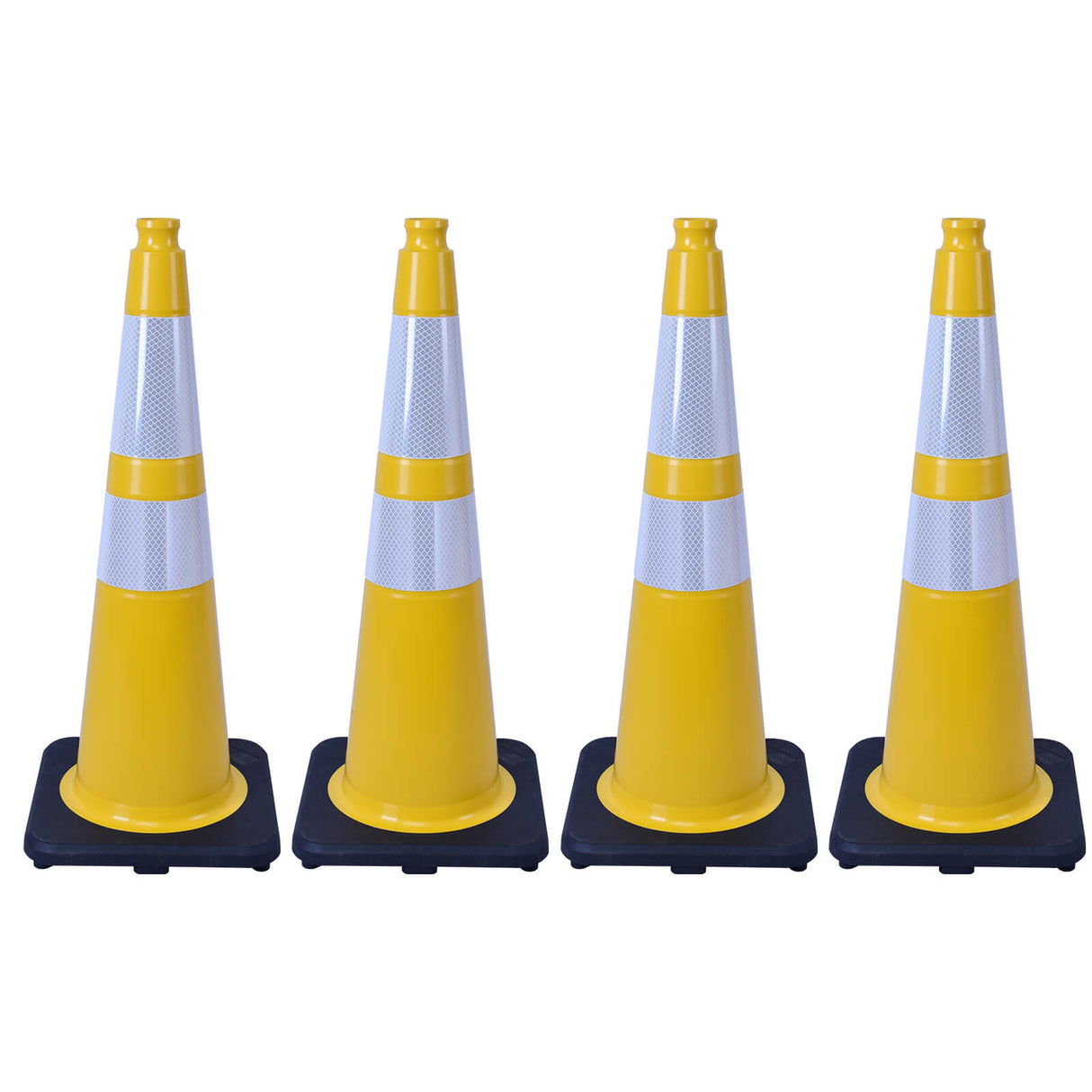 Heavy-Duty Traffic Cones 12/18/28/36 Inch, PVC Safety Cone with Reflective Stripe