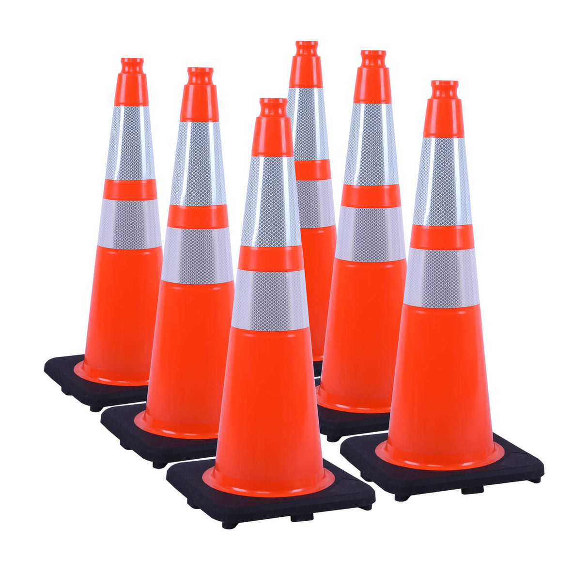 Heavy-Duty Traffic Cones 12/18/28/36 Inch, PVC Safety Cone with Reflective Stripe