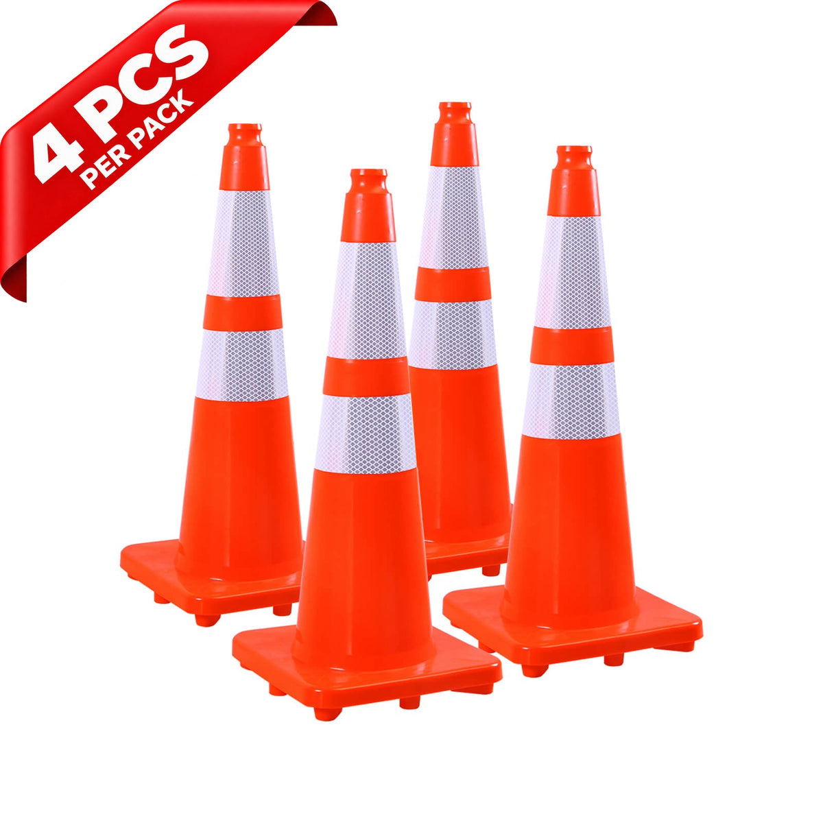 Flexible PVC Traffic Cone 12 - 28Inch with Reflective Collar - material detail
