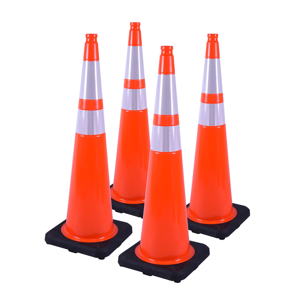 Heavy-Duty Traffic Cones 12/18/28/36 Inch, PVC Safety Cone with Reflective Stripe