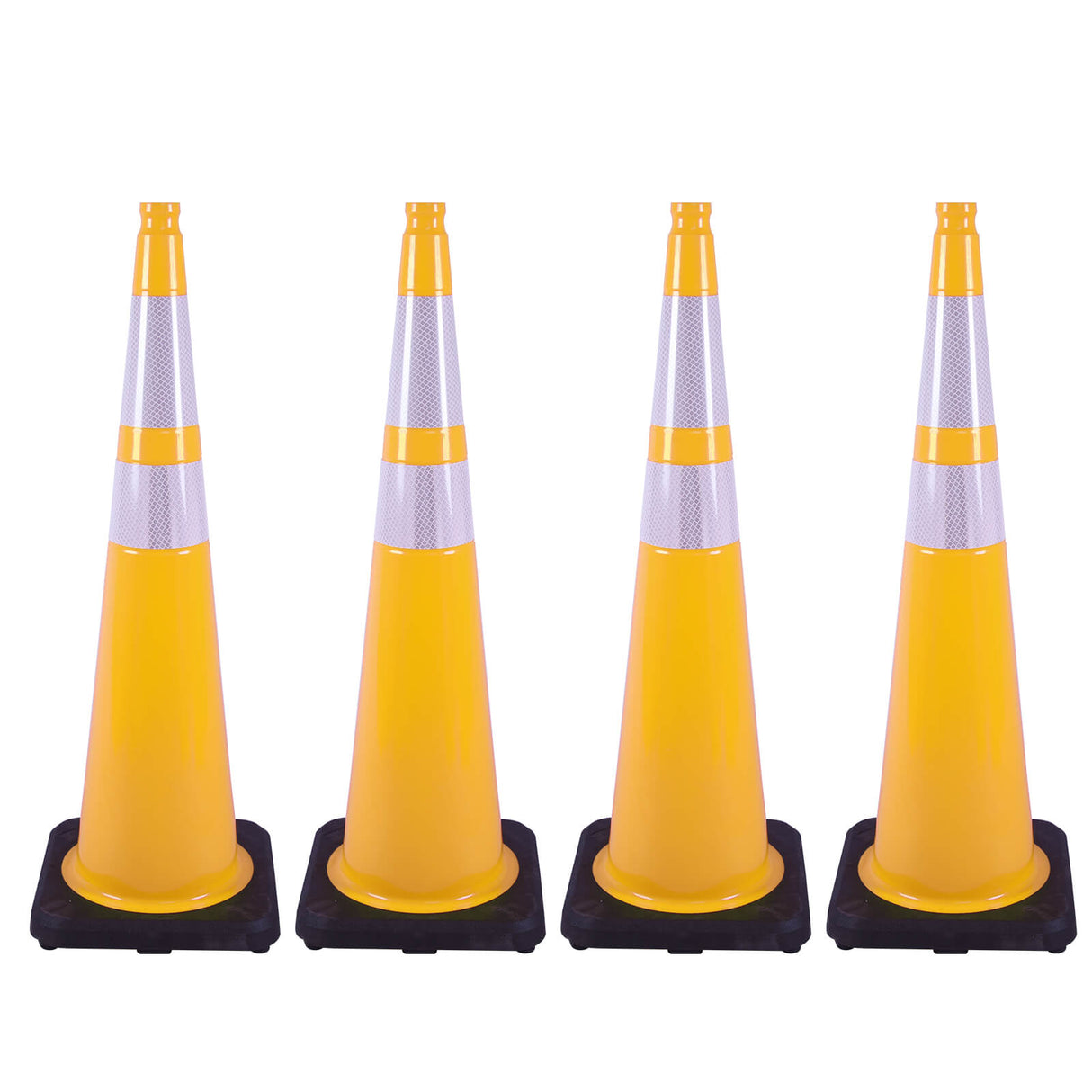 Heavy-Duty Traffic Cones 12/18/28/36 Inch, PVC Safety Cone with Reflective Stripe