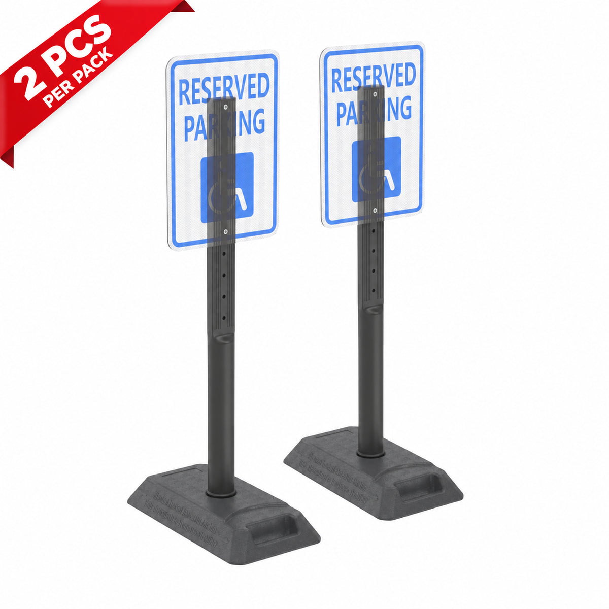 2-Pack 39-Inch Portable Sign Holders - Rubber or Water-Fillable Bases - 2 PCS per pack