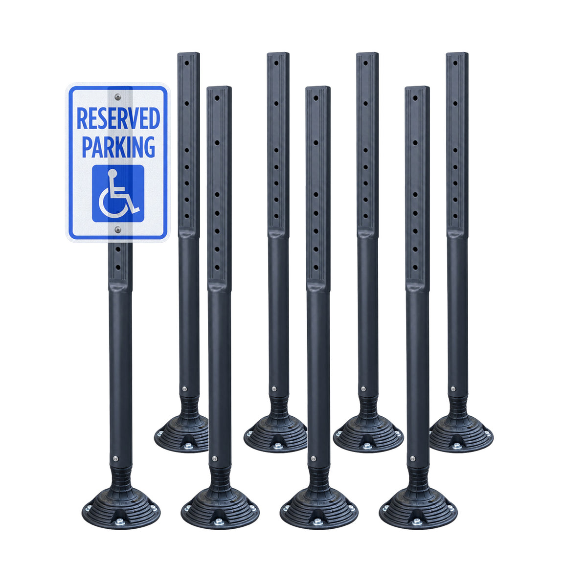 8PCS SpringBack Surface Mount Sign Stand – Impact-Resistant Parking & Traffic Sign Holder