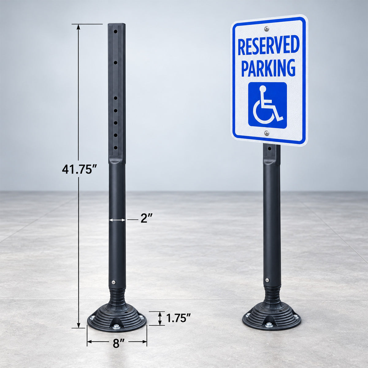 8PCS SpringBack Surface Mount Sign Stand – Impact-Resistant Parking & Traffic Sign Holder