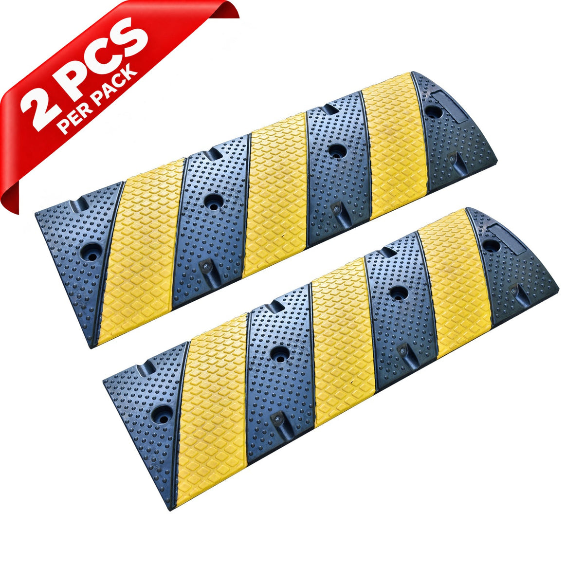 Heavy Duty Rubber Speed Bump Hump - mounted installation