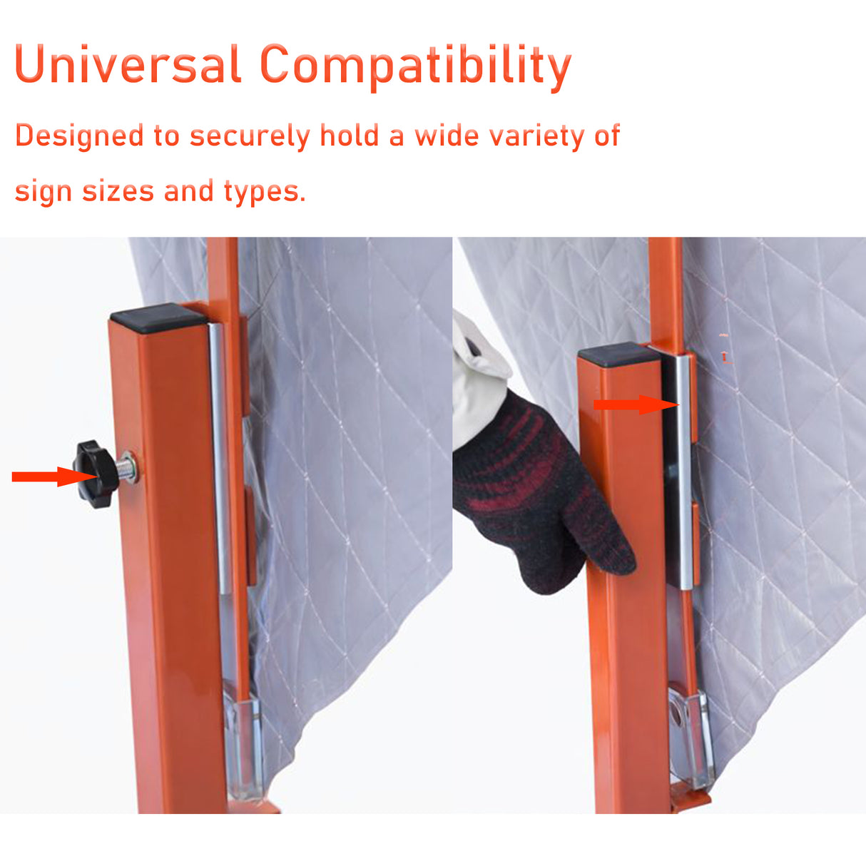 Portable Roll-Up Sign Stand with TPU Spring System | Adjustable Height & Easy Setup | Durable & Stable for Roadwork, Construction Zones, and Traffic Control
