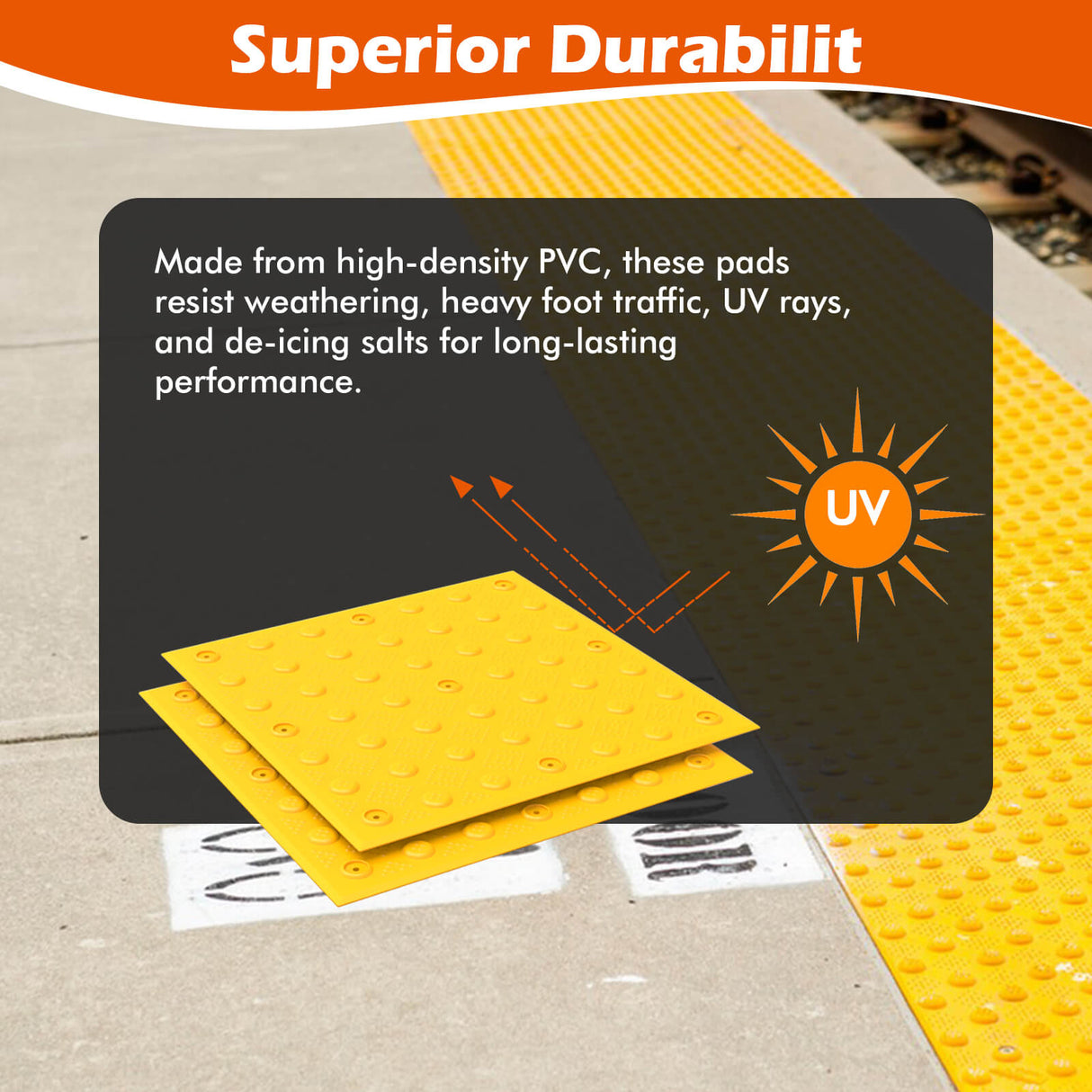 ADA Warning Pad 2PCS with Installl Bolts