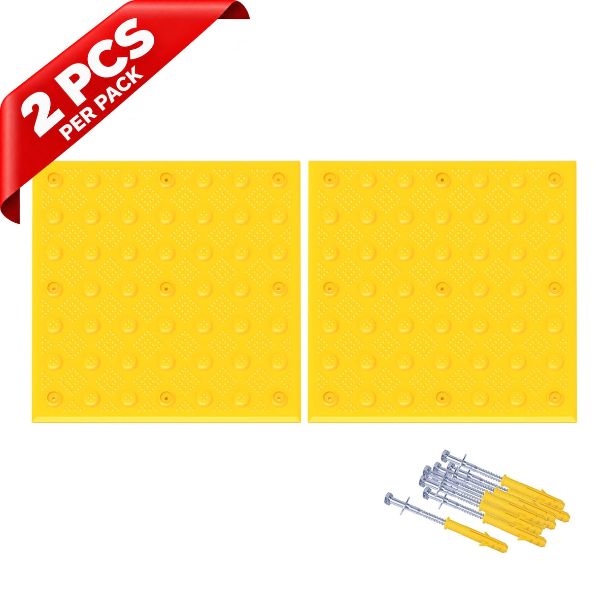 ADA Warning Pad 2PCS with Installl Bolts - side angle