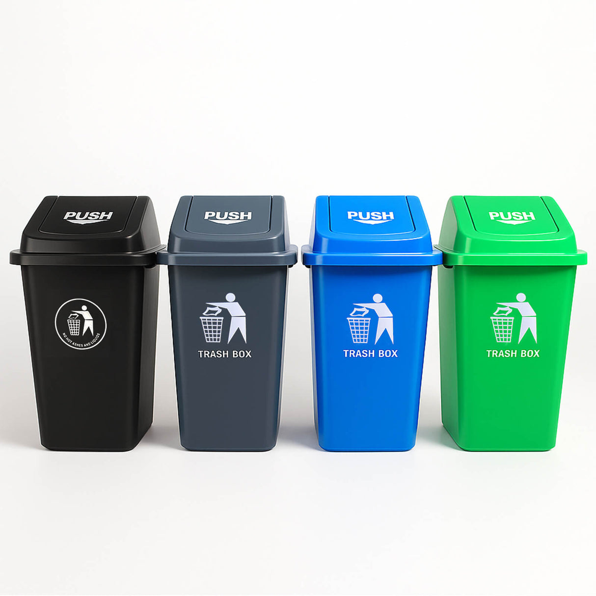 Trash Bins with Lids