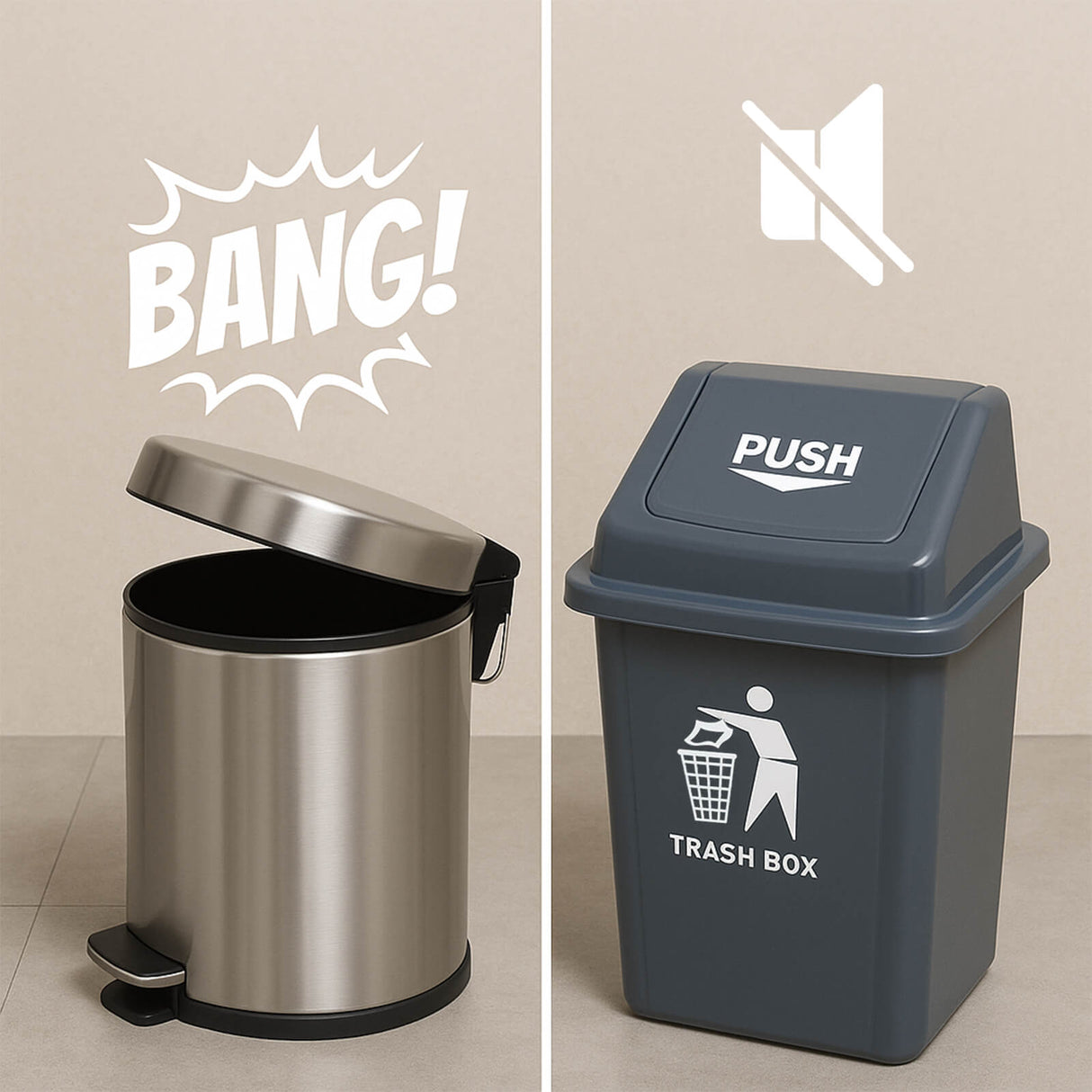 Trash Bins with Lids