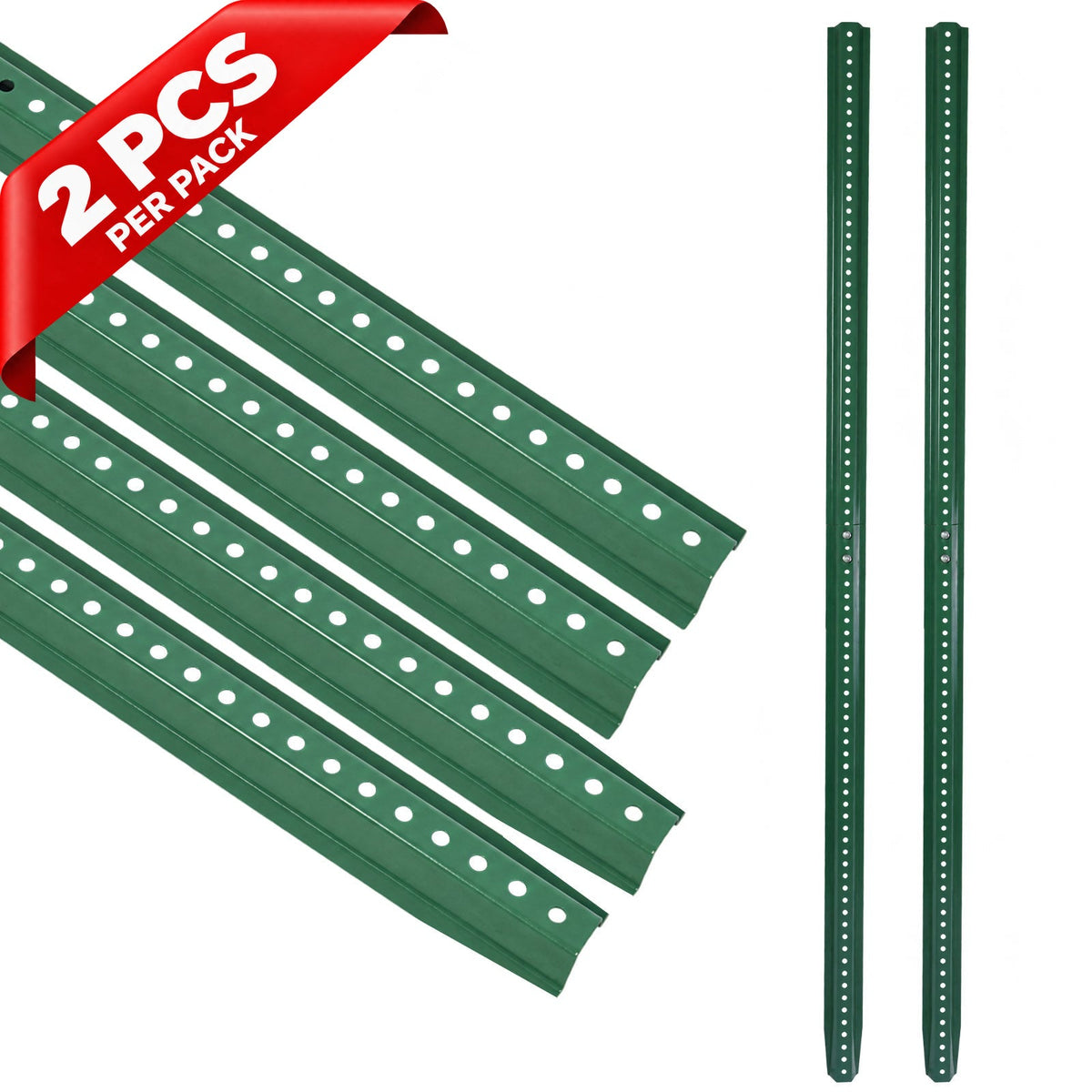 80-Inch Galvanized Steel U-Channel Sign Post for Traffic & Parking Signs - 6