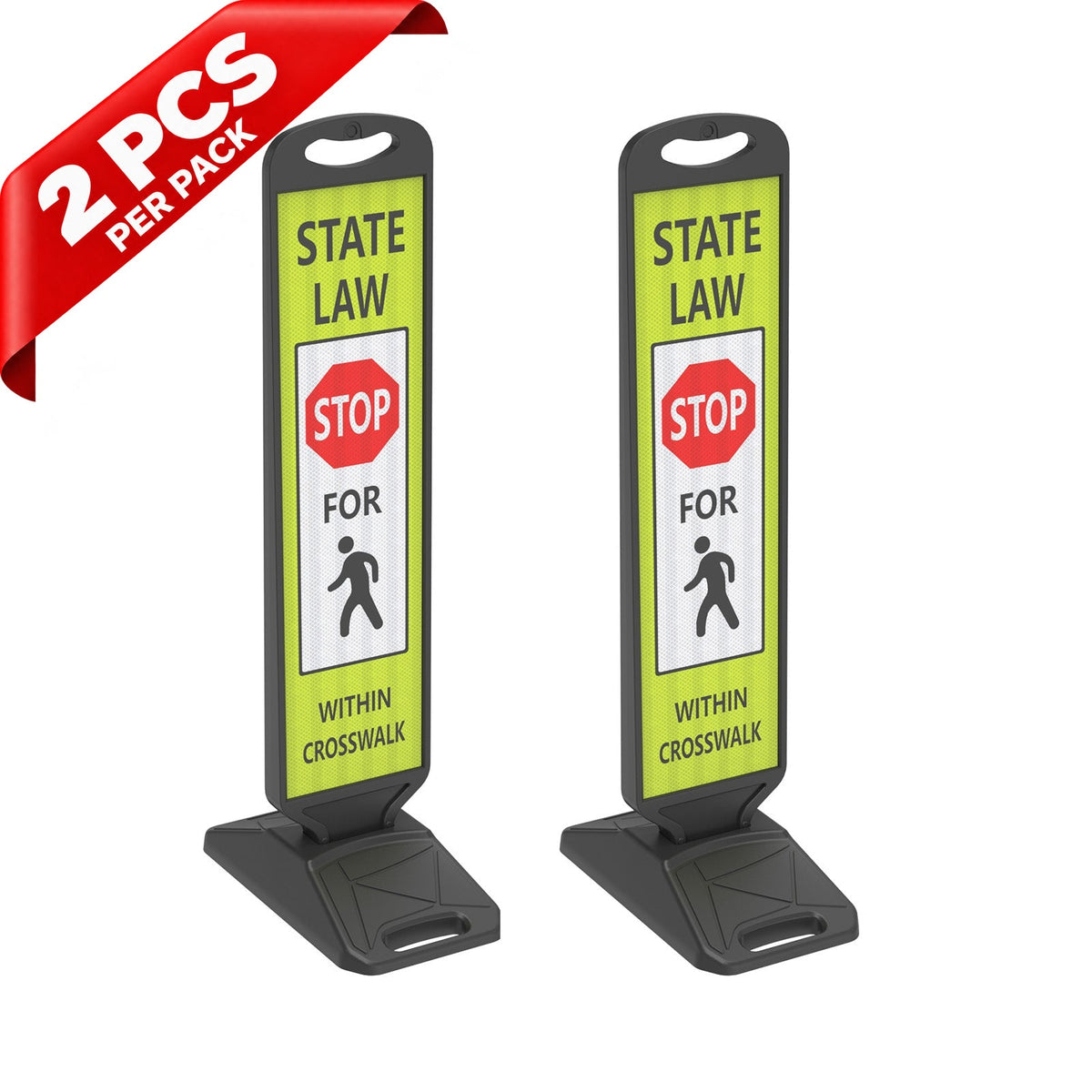 Vertical Panel with Pedestrian Cross Sign,Valet Parking,No Parking,ADA Sign - rear view