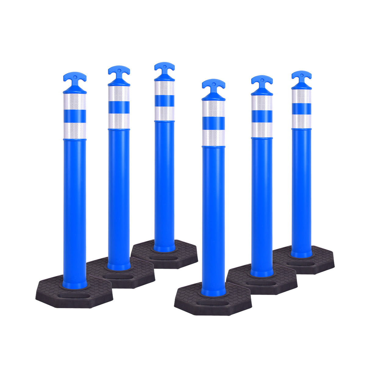 6PCS T-Top Delineator Post with Rubber /Water Filled Base - top-down view