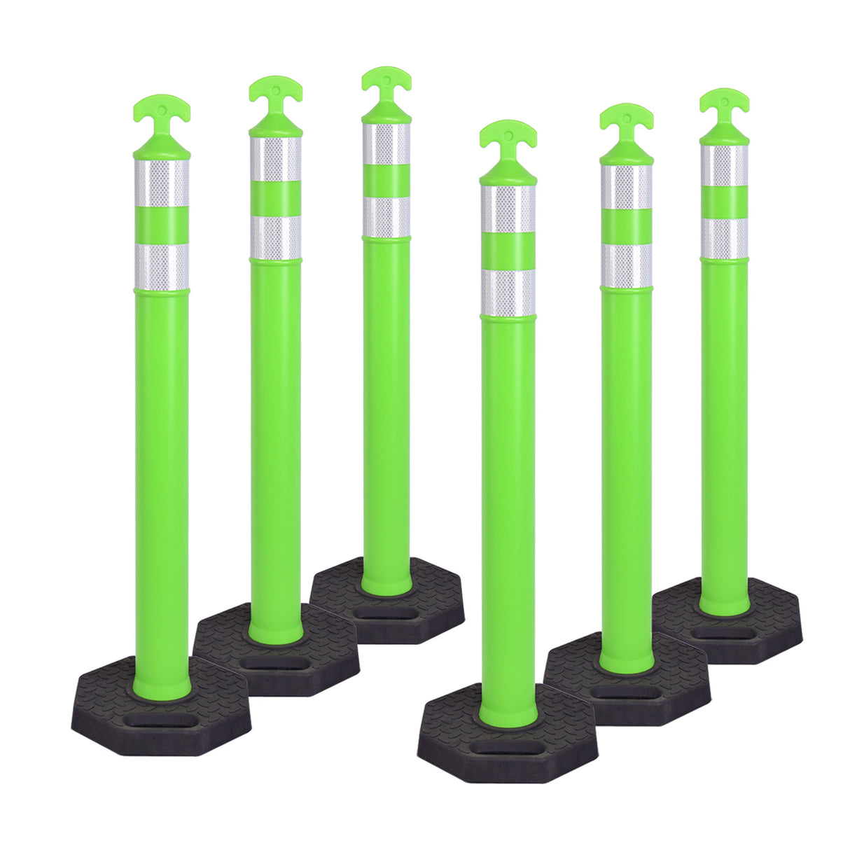 6PCS T-Top Delineator Post with Rubber /Water Filled Base - packaging and contents