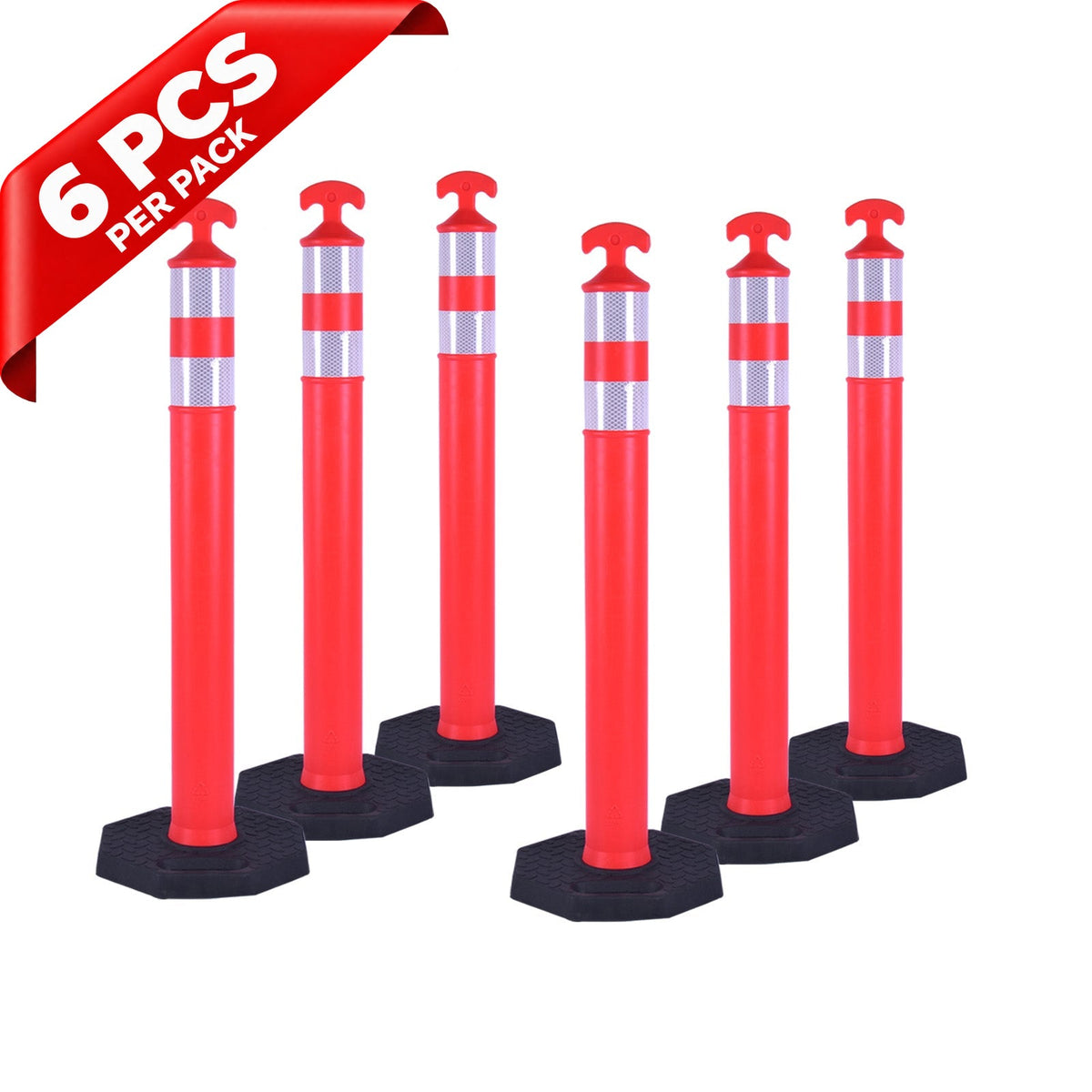 6PCS T-Top Delineator Post with Rubber /Water Filled Base - material detail