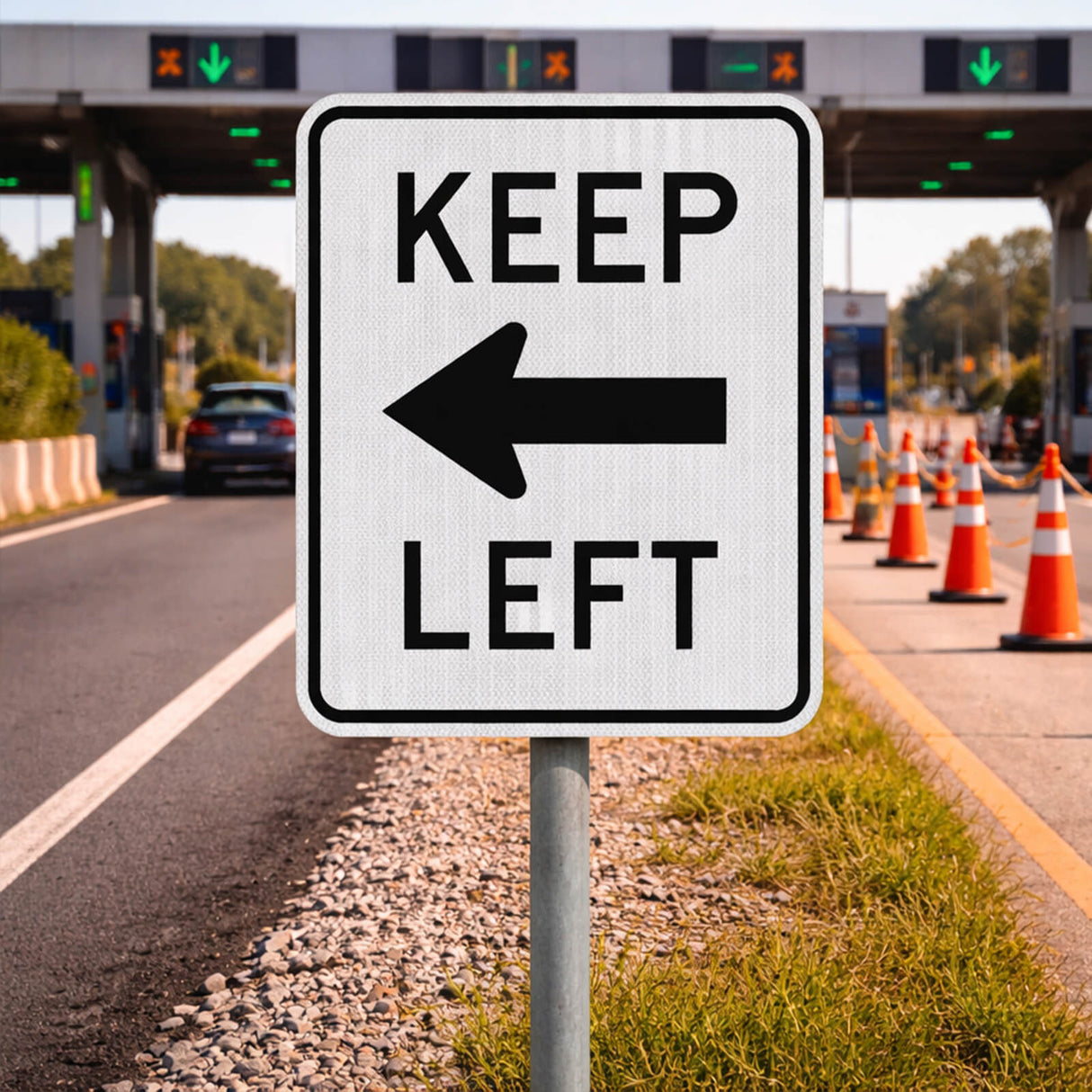 Keep Left Sign
