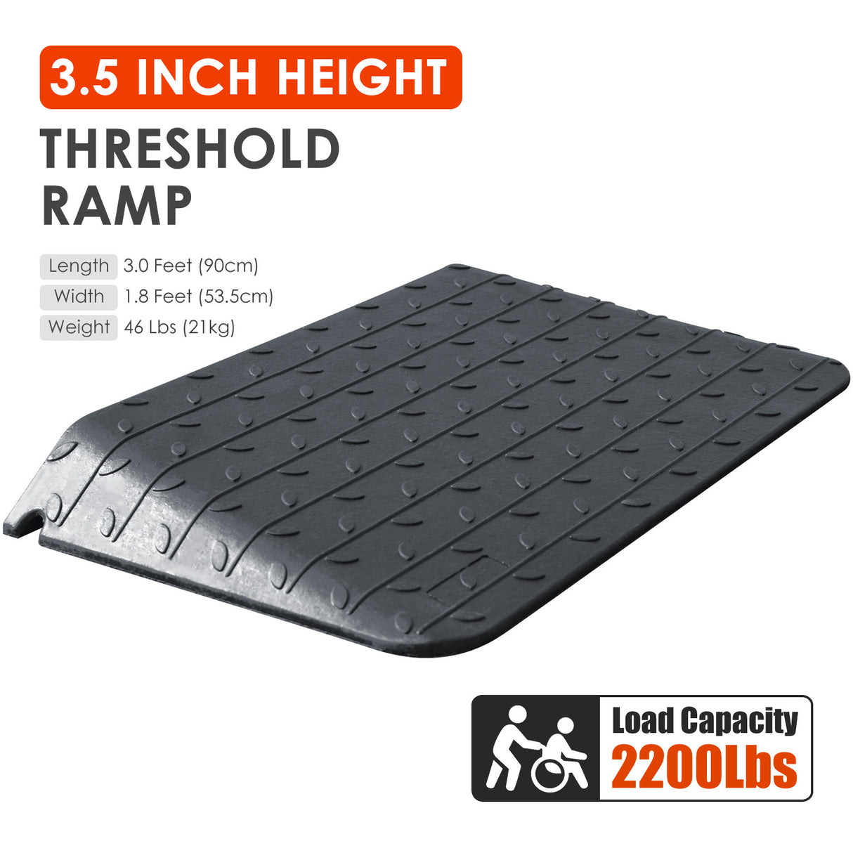 Rubber Threshold Ramp Height 1 to 4Inch