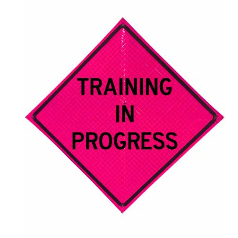 48" Reflective Pink Vinyl Roll-Up Sign | Durable & Weather-Resistant | Ideal for Traffic Control, Roadwork, Construction Zones, and Safety Warnings | Portable & Easy to Store