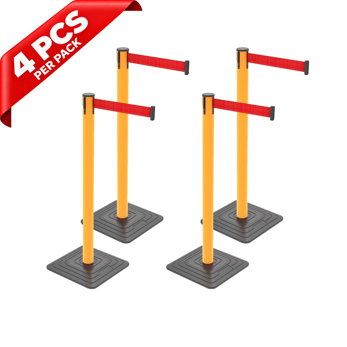 10ft Retractable Belt Stanchion Barrier - front view