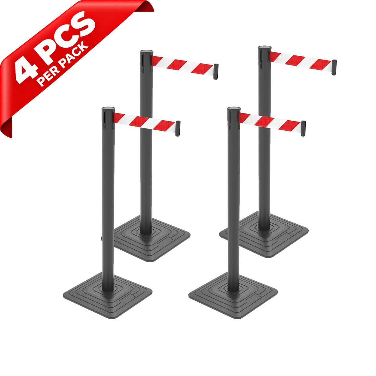 10ft Retractable Belt Stanchion Barrier - product dimensions