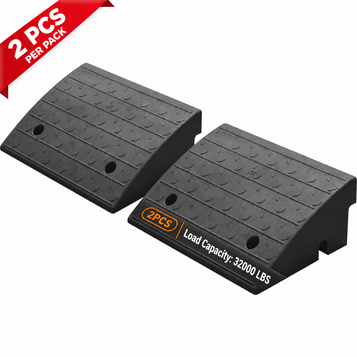 6-inch curb ramps labeled 2PCS and Load Capacity 32000 LBS