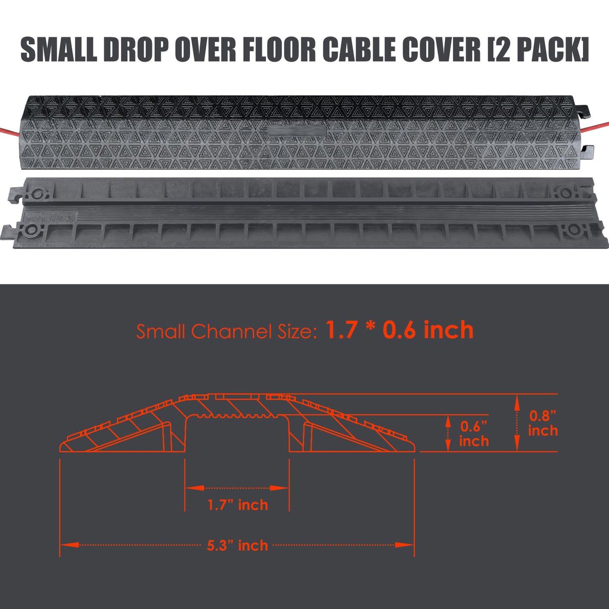 3.3' Foot Rubber Drop Over Cable Cover