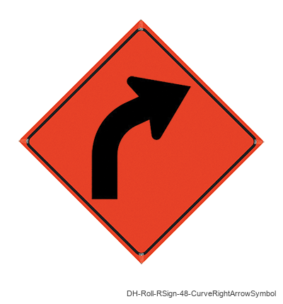 Curve Right Arrow(Symbol) - DH-Roll-RSign-48-CurveRightArrowSymbol