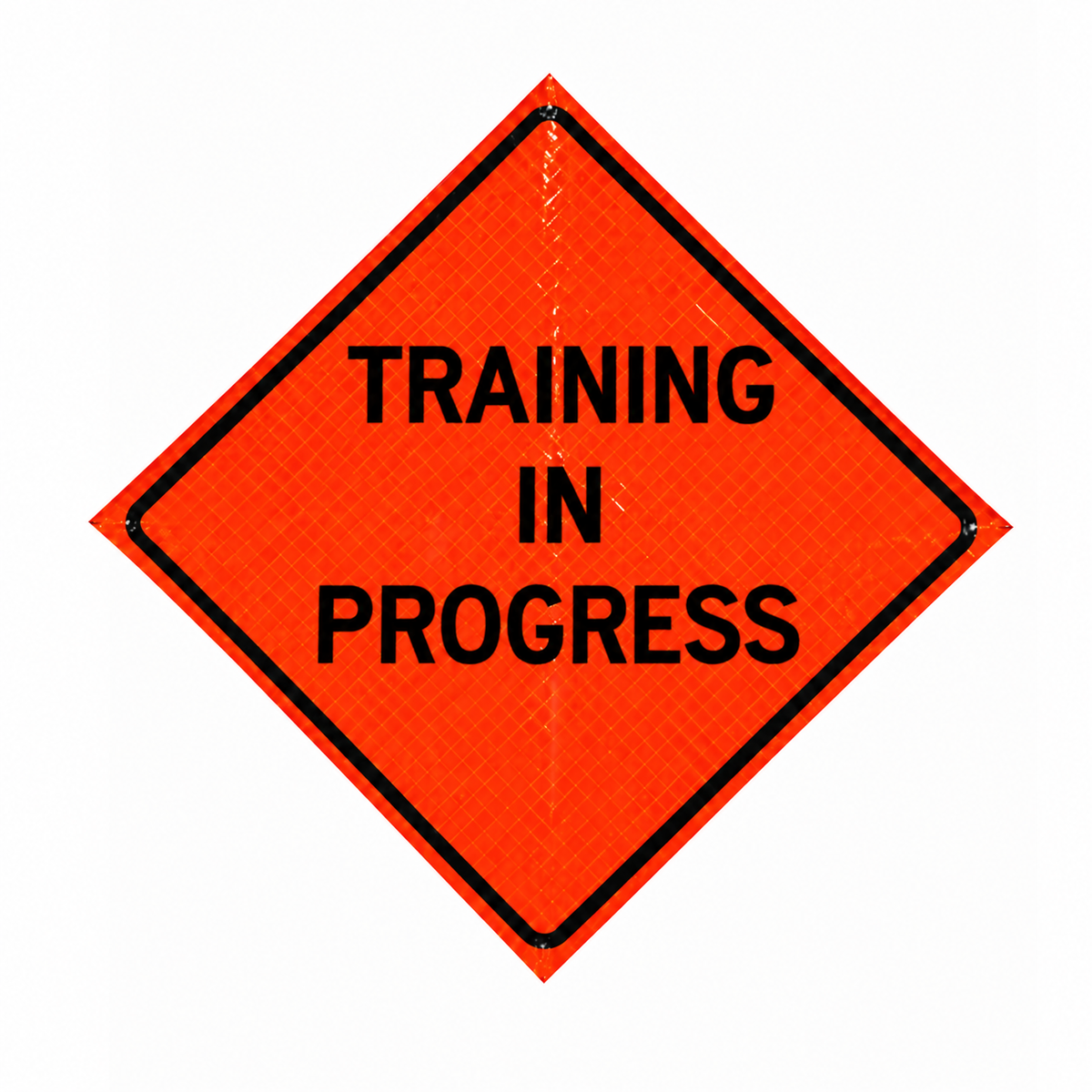 48 inch orange reflective roll-up sign - Training In Progress