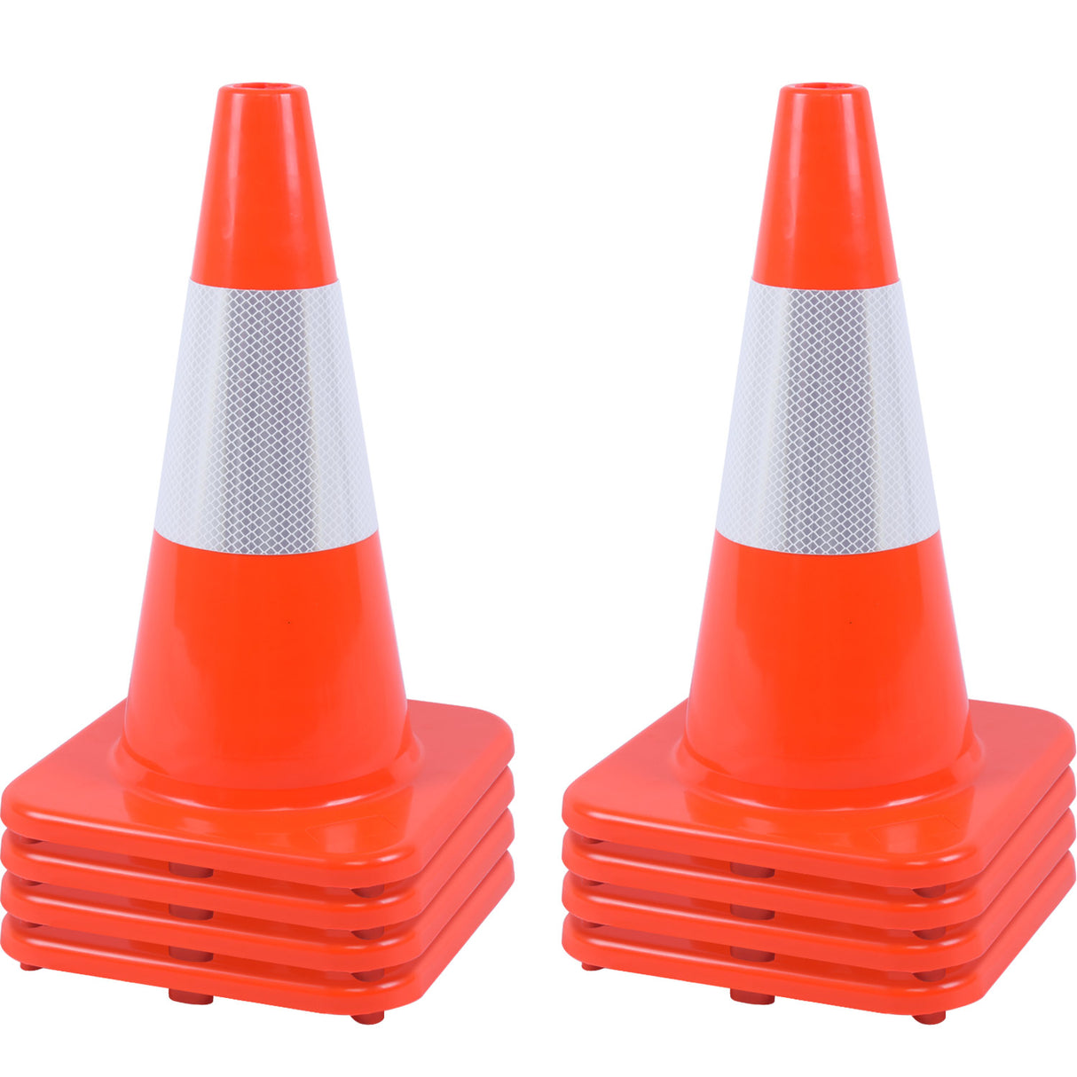 18" Solid Orange Traffic Cone with 6" ASTM Type IV Reflective Collar