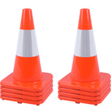 18" Solid Orange Traffic Cone with 6" ASTM Type IV Reflective Collar