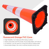 28" Black Base Slim Body Traffic Cone with 6+4" ASTM Type IV Reflective Collar