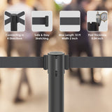 Stainless Steel Retractable Stanchion with 10 ft Black Belt