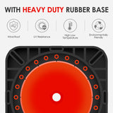 28" Black Base Slim Body Traffic Cone with 6+4" ASTM Type IV Reflective Collar