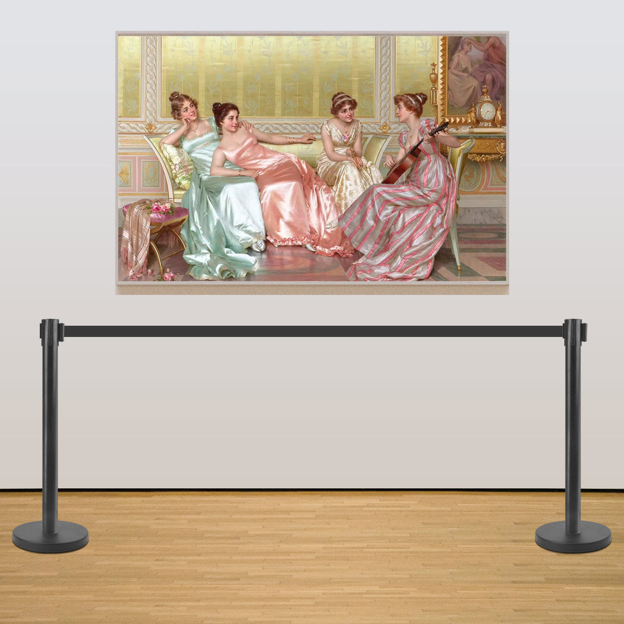 Stainless Steel Retractable Stanchion with 10 ft Black Belt