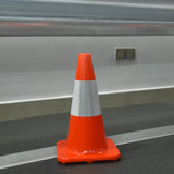 18" Solid Orange Traffic Cone with 6" ASTM Type IV Reflective Collar