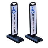 Vertical Panel with Pedestrian Cross Sign,Valet Parking,No Parking,ADA Sign - full setup