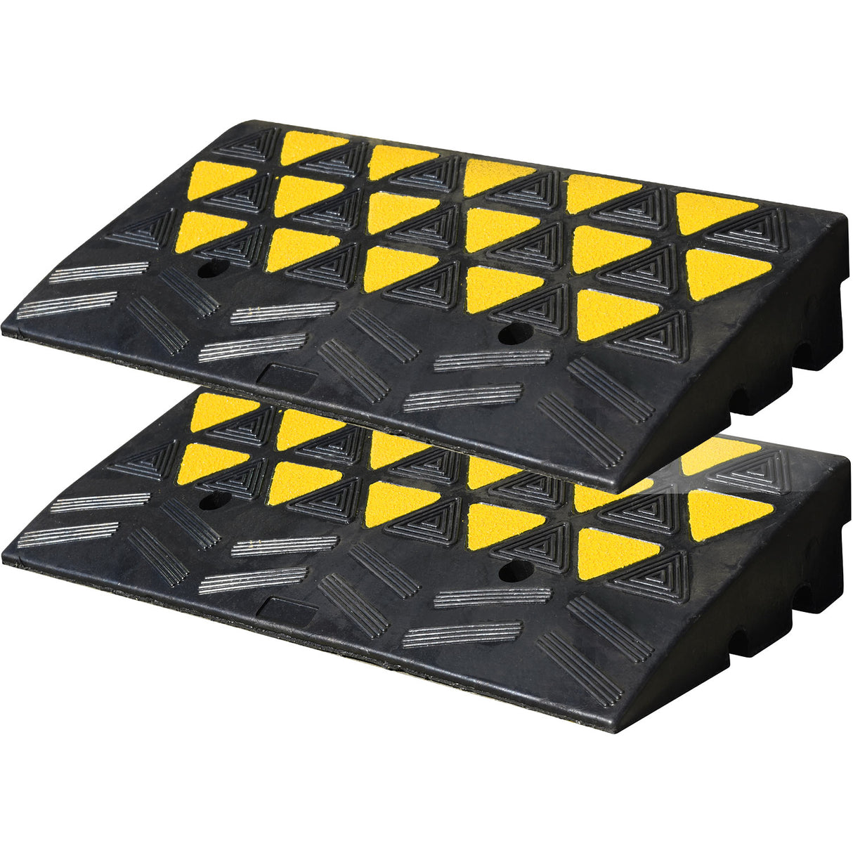 4Inch Heavy Duty Rubber Curb Ramp with Yellow Reflector