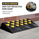 4Inch Heavy Duty Rubber Curb Ramp with Yellow Reflector