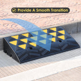 4Inch Heavy Duty Rubber Curb Ramp with Yellow Reflector