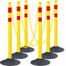 6-Pack Chain Stachion Post with Heavy Rubber or Water Filled Base - top-down view