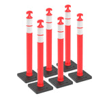 6PCS T-Top Delineator Post with Rubber /Water Filled Base - top-down view