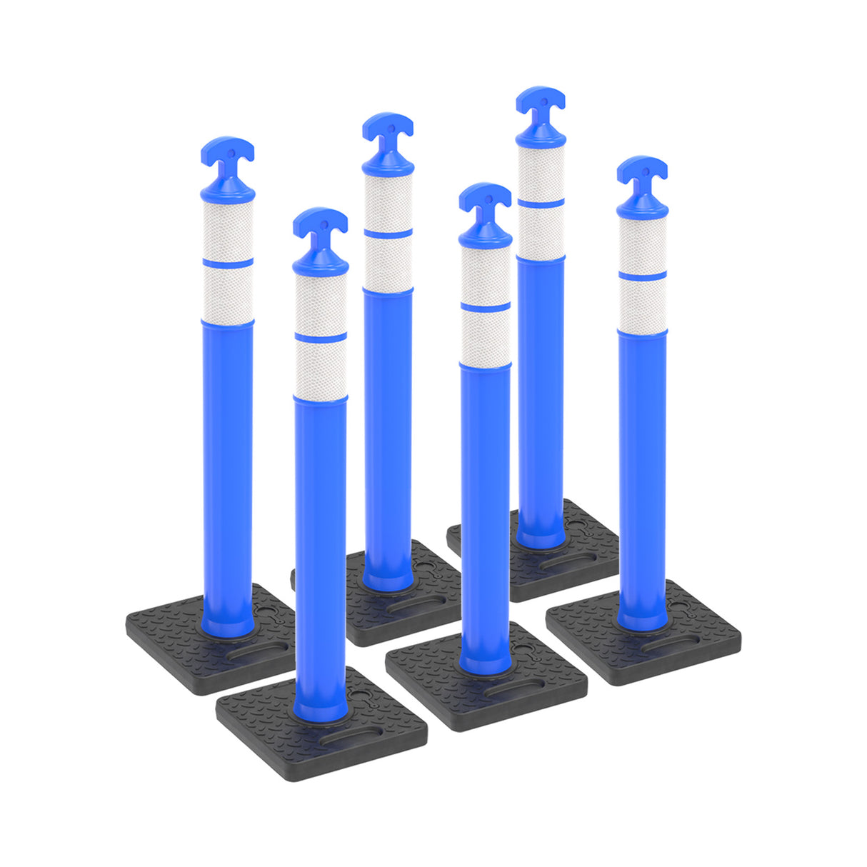 6PCS T-Top Delineator Post with Rubber /Water Filled Base - front view