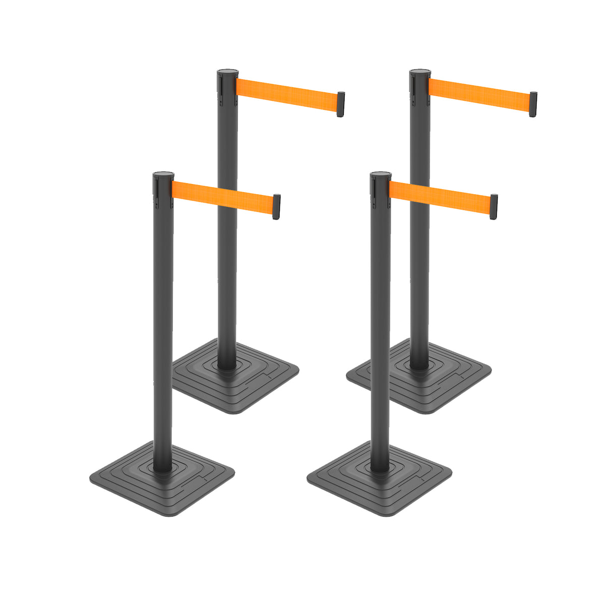 10ft Retractable Belt Stanchion Barrier - side angle