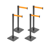 10ft Retractable Belt Stanchion Barrier - side angle