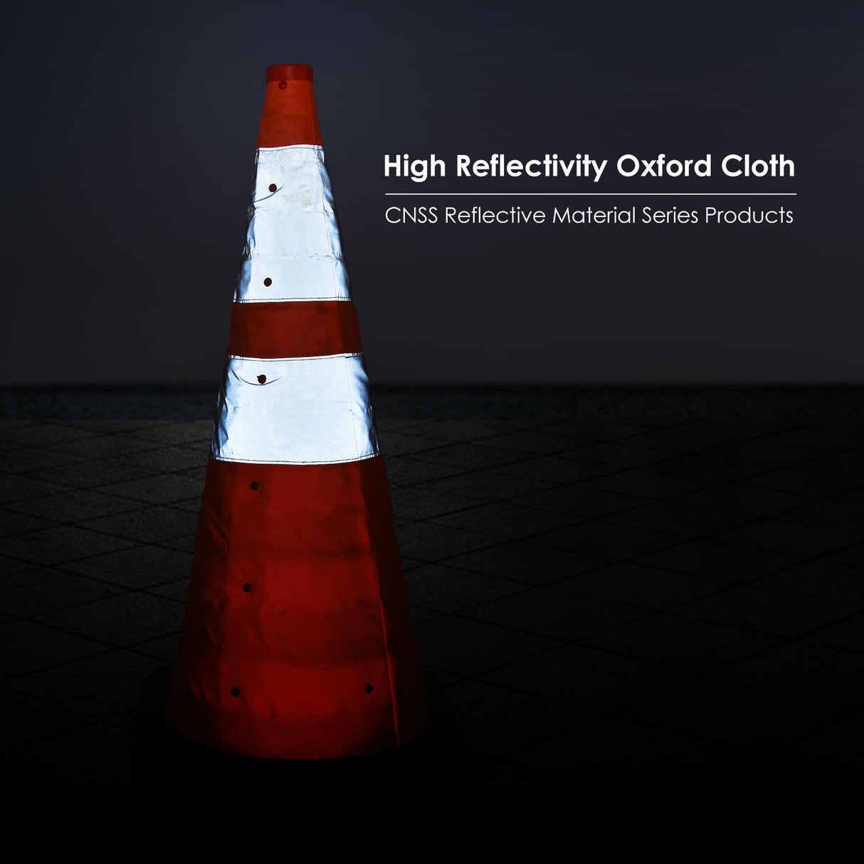 【4PCS】28“ inch Black Base Collapsible Cone with CNSS High Reflectivity Oxford Cloth
