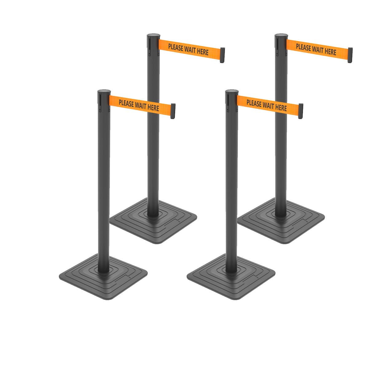 10ft Retractable Belt Stanchion Barrier - side angle